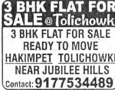 3 BHK Flat for sale at tolichowki