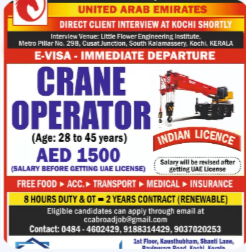 Al Faris Group selects Indian experienced Crane Operators