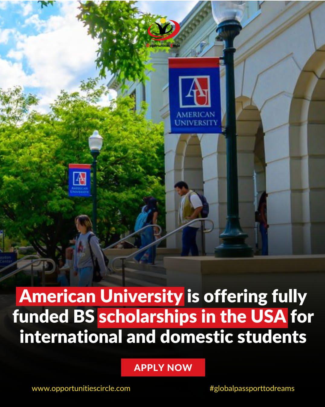 AMERICAN UNIVERSITY OFFERING SCHOLARSHIPS.