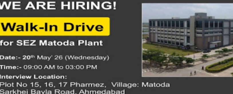 Amneal Pharmaceuticals Walk in Drive 2026/ operator and Apprentice jobs for Bsc, BA, B.com, ITI.