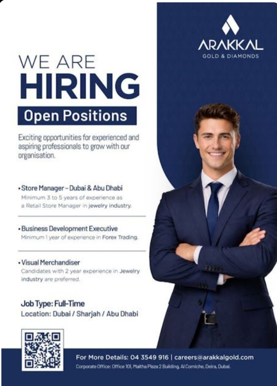 ARAKKAL GOLD AND DIAMONDS IS HIRING