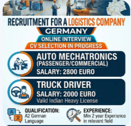 Auto Mechantronics, Truck Driver Germany