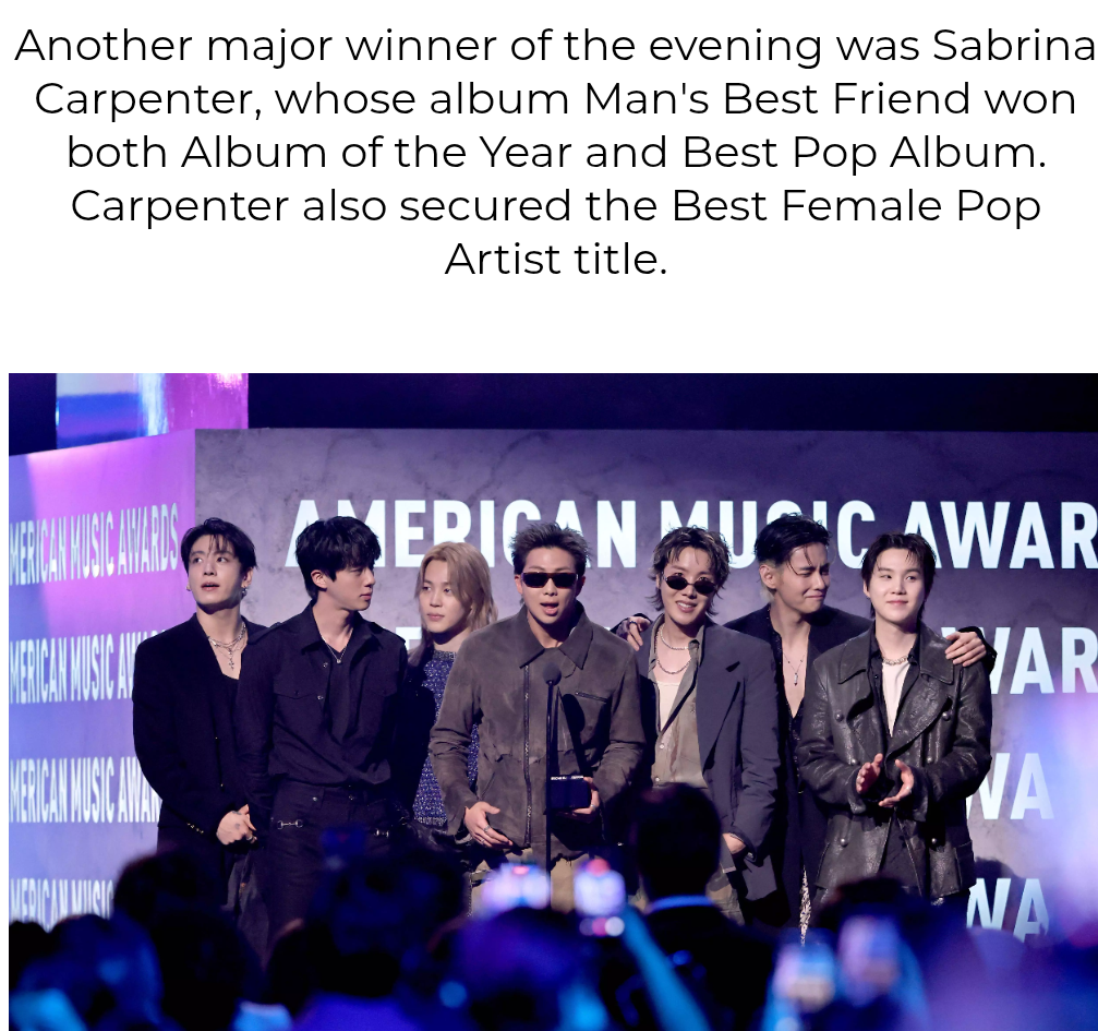 BTS Wins Artist of the Year at 2026 American Music Awards