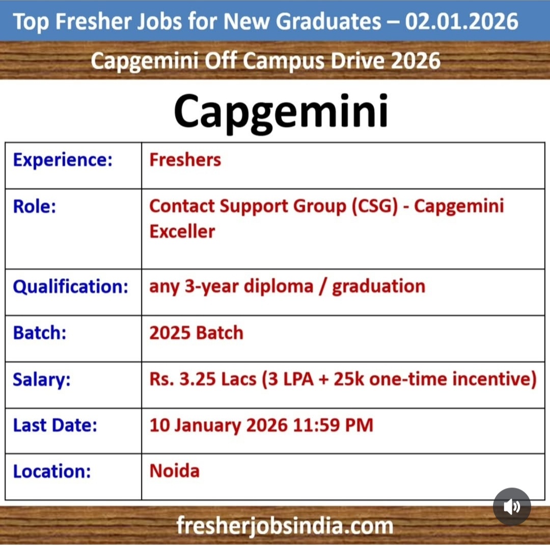 CAPGEMINI OFF CAMPUS DRIVE 2026