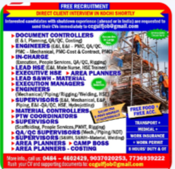 Client Interview at Kochi for Descon Engineering LLC (Shutdown Project)