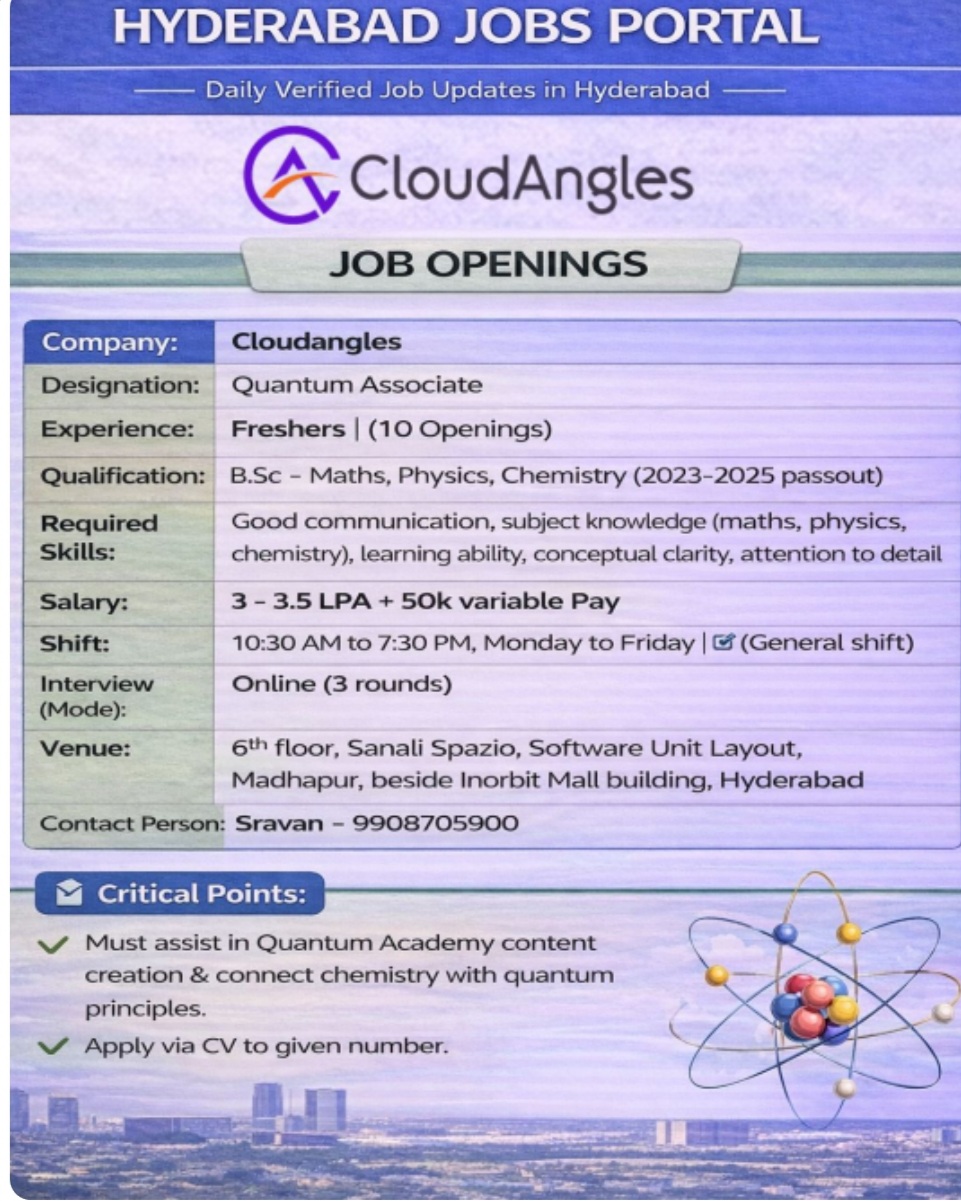 CLOUD ANGELES COMPANY IS HIRING FOR FRESHERS