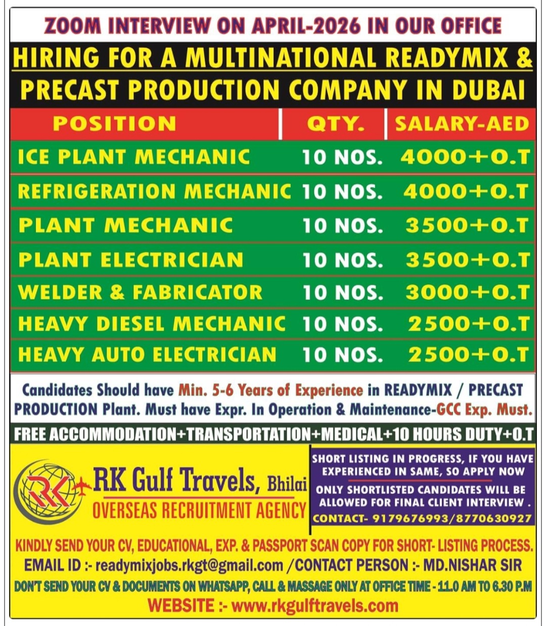 CONCRETE READY MIX COMPANY IS HIRING AT SAUDI ARABIA
