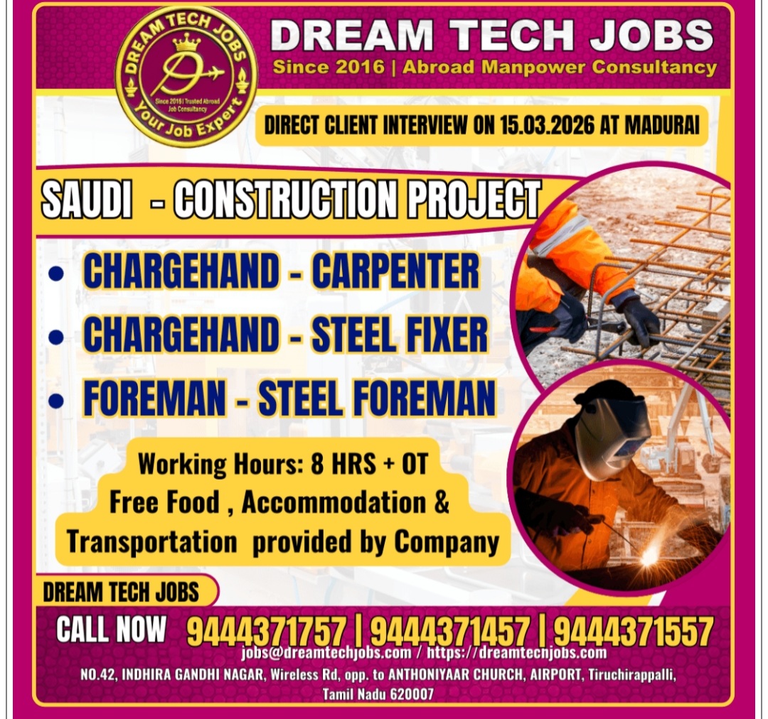 CONSTRUCTION PROJECT RECRUITMENT AT SAUDI ARABIA