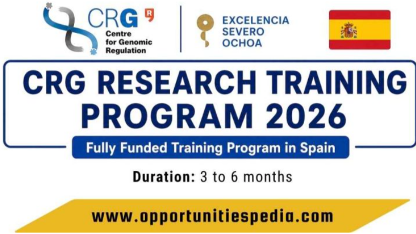 CRG Research Training Program 2026 in Spain (Fully Funded)