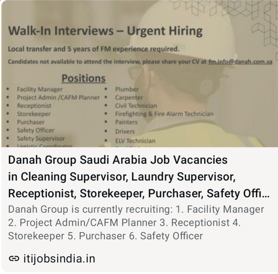 DANAH GROUP SAUDI ARABIA IS HIRING FOR MULTIPLE JOB ROLES