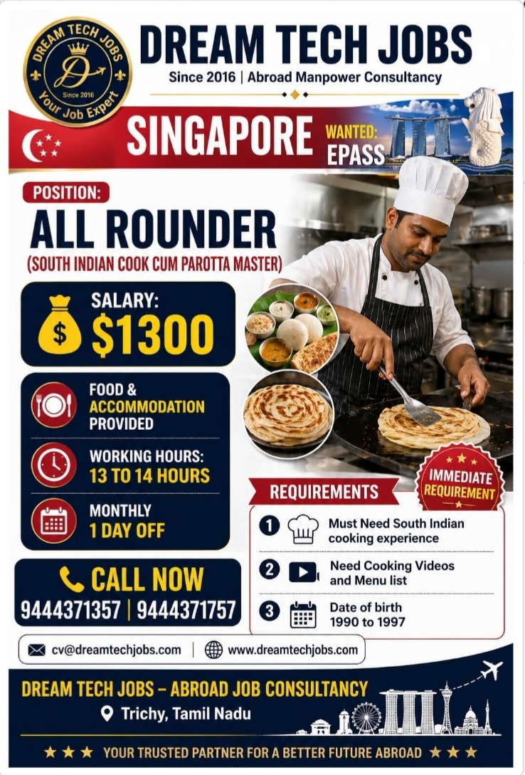 DREAM TECH JOBS IS RECRUITING FOR SINGAPORE