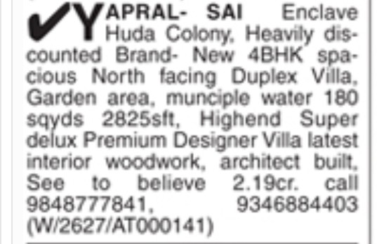 DUPLEX VILLA FOR SALE