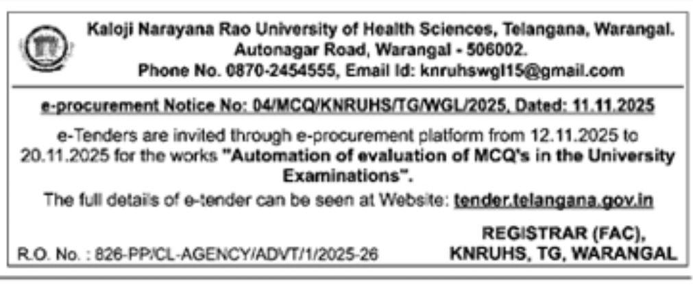 E PROCUREMENT NOTICE