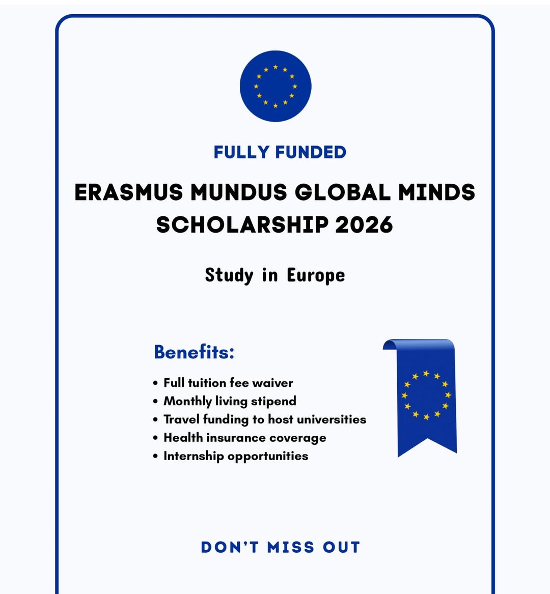 ERAMUS MUNDUS GLOBAL MINDS SCHOLARSHIP 2026