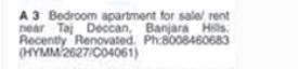 FLAT FOR SALE AT BANJARA HILLS