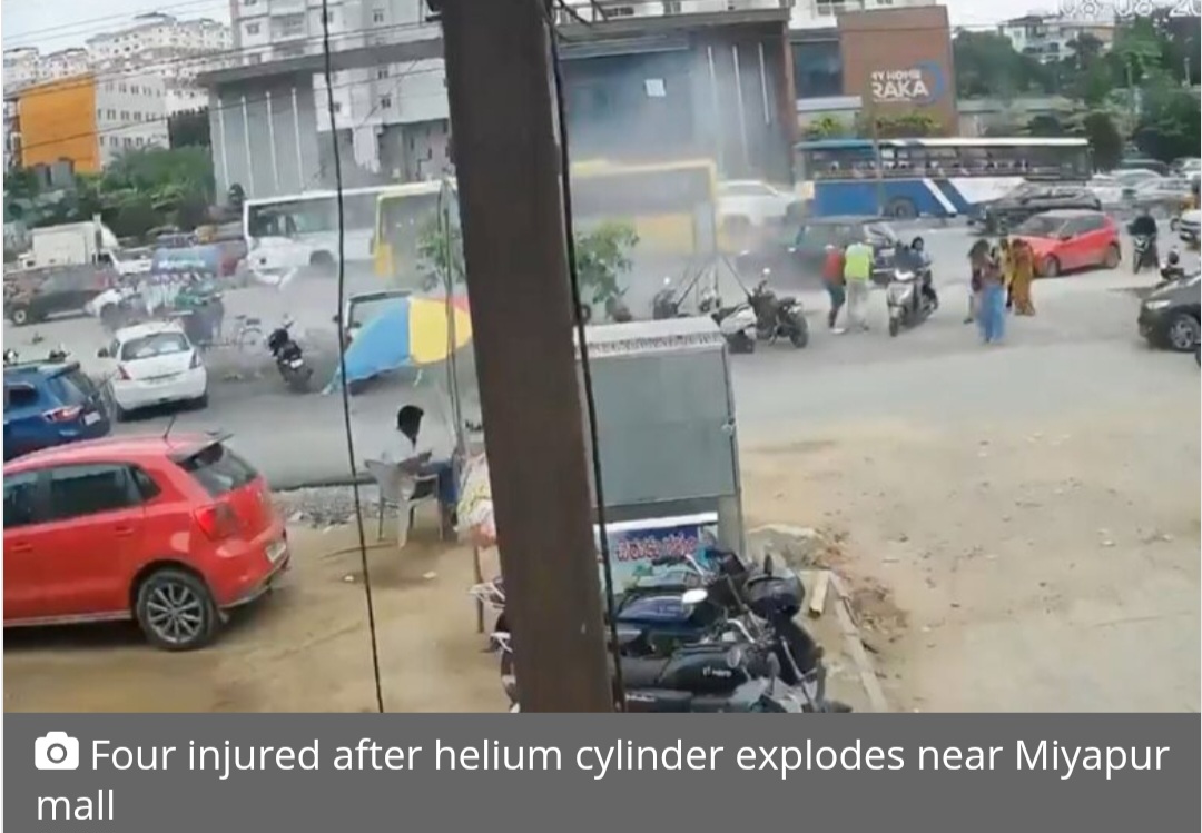 Four injured after helium cylinder explodes near Miyapur mall