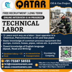 FREE RECRUITMENT-TECHNICAL LABOR