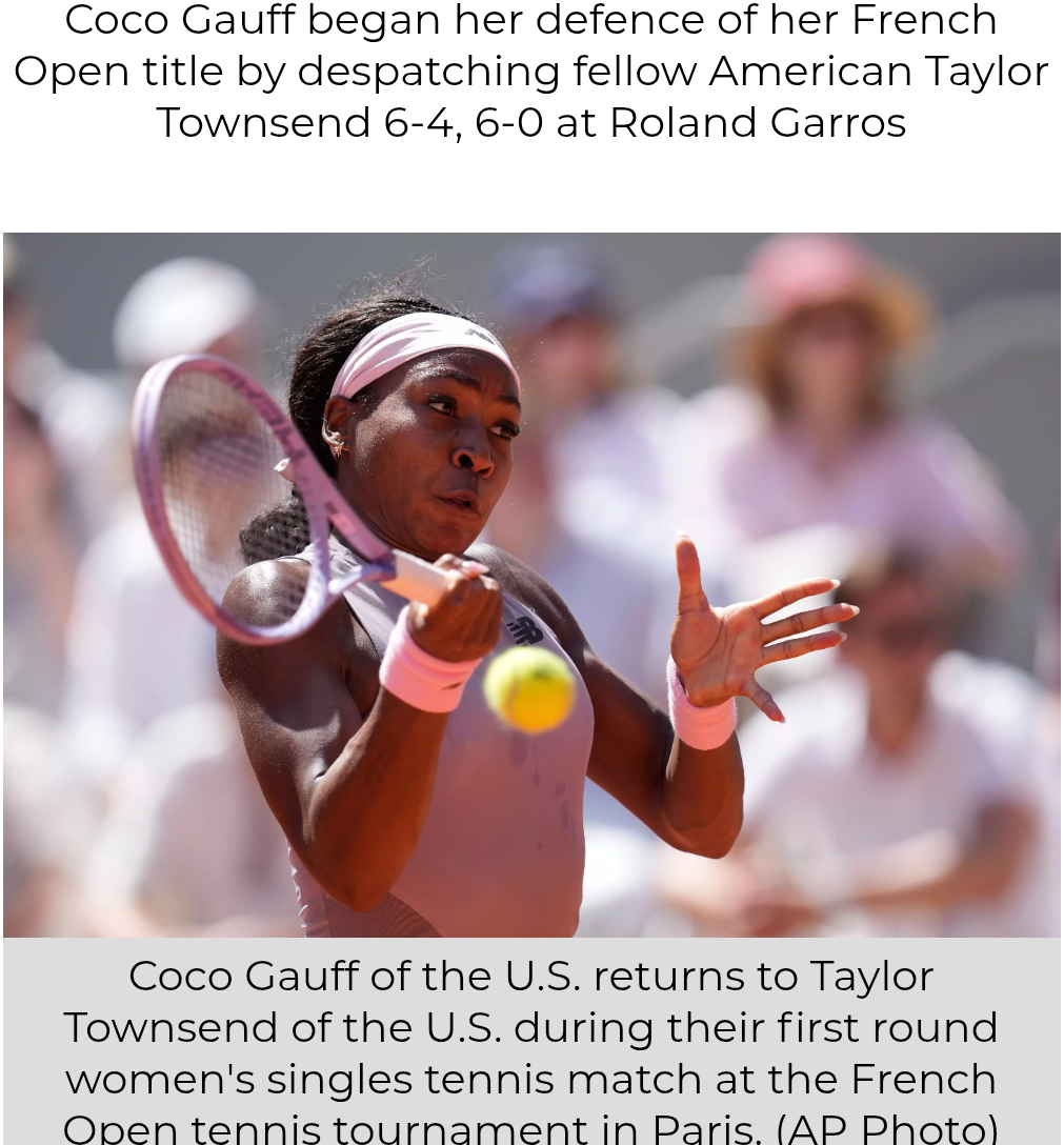 French Open 2026: Coco Gauff Cruises into Second Round