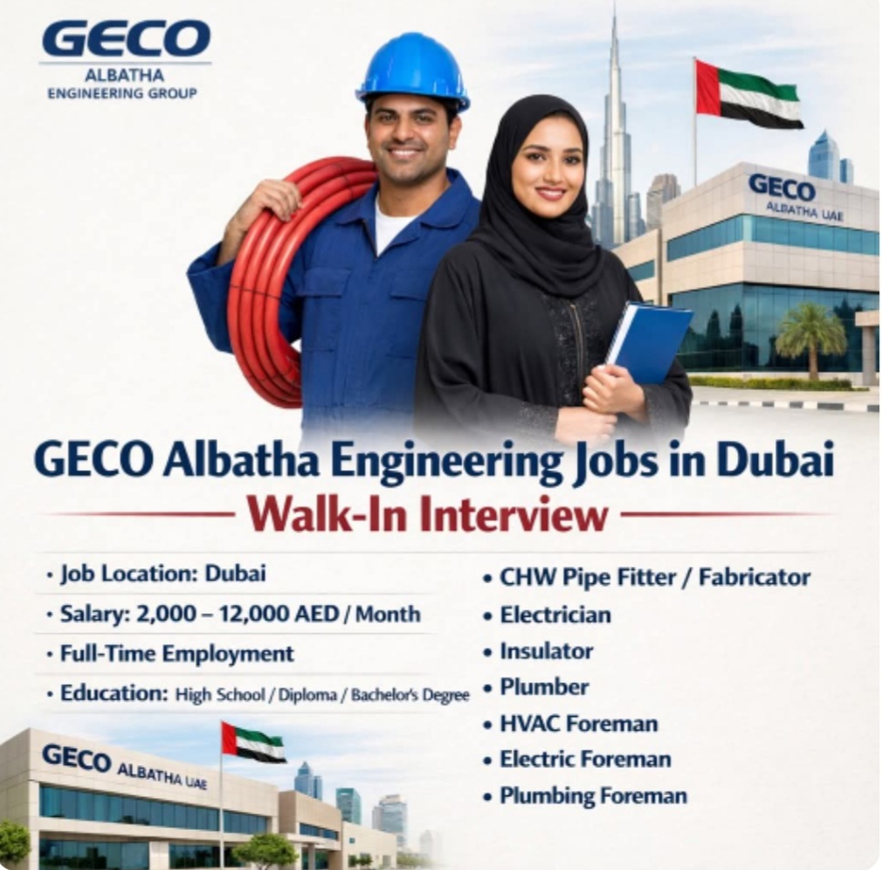 GECO ALBATHA ENGINEERING JOBS IN DUBAI