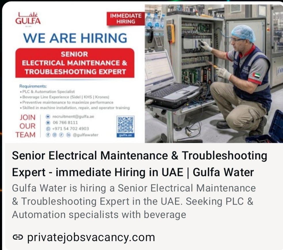 GULFA WATER IS HIRING