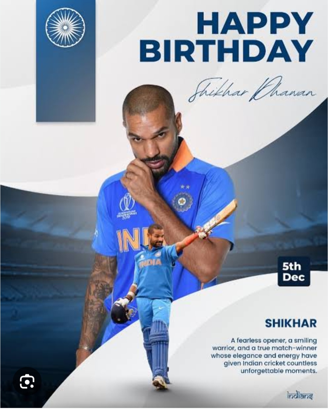 HAPPY BIRTHDAY TO SHIKHAR DHAWAN