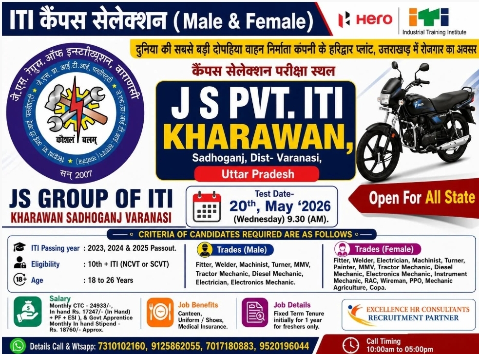 Hero Motocop ITI Job campus placement 2026