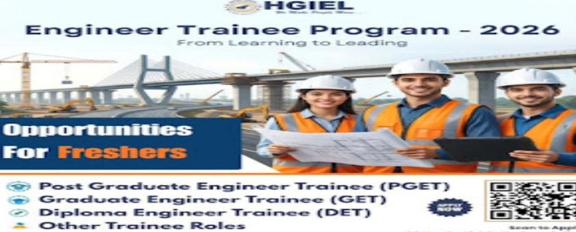 HG Infra Engineering Requirement 2026 : Diploma and Graduates freshers Jobs PGET, GET and DET Roles