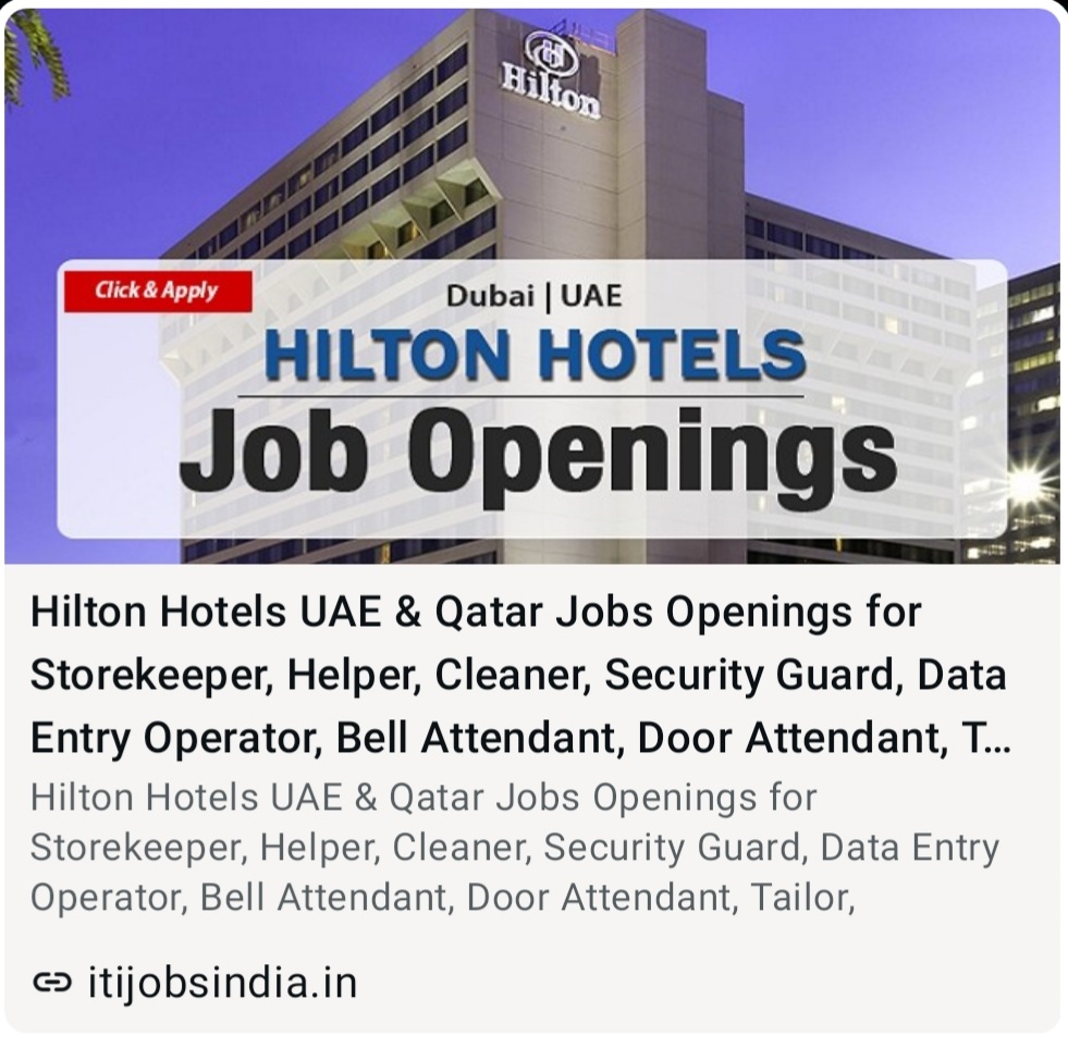 HILLTON HOTELS IS RECRUITING AT UAE