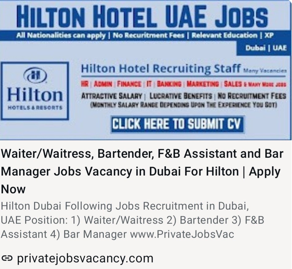 HILTON HOTEL UAE JOBS