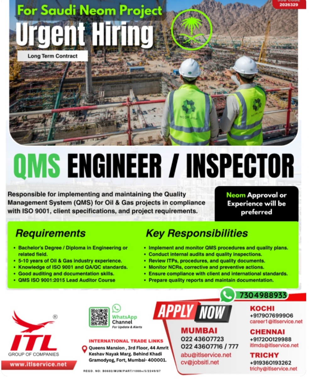 HIRING FOR NEOM PROJECT SAUDI ARABIA