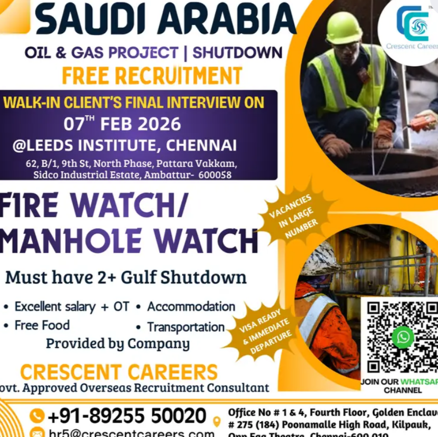 Hiring for Oil & Gas Project at SAUDI ARABIA FREE RECRUITMENT | SHUTDOWN