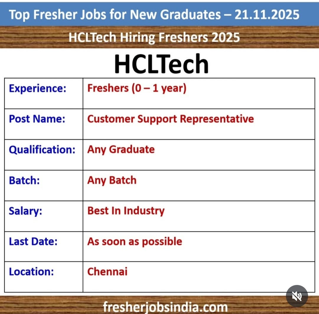 HIRING FRESHERS 2025