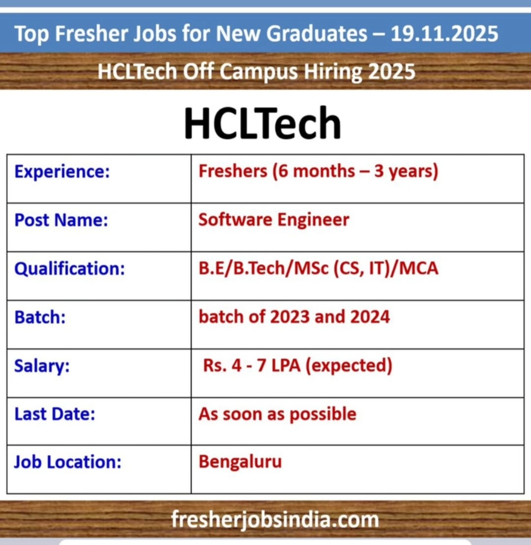 HIRING FRESHERS