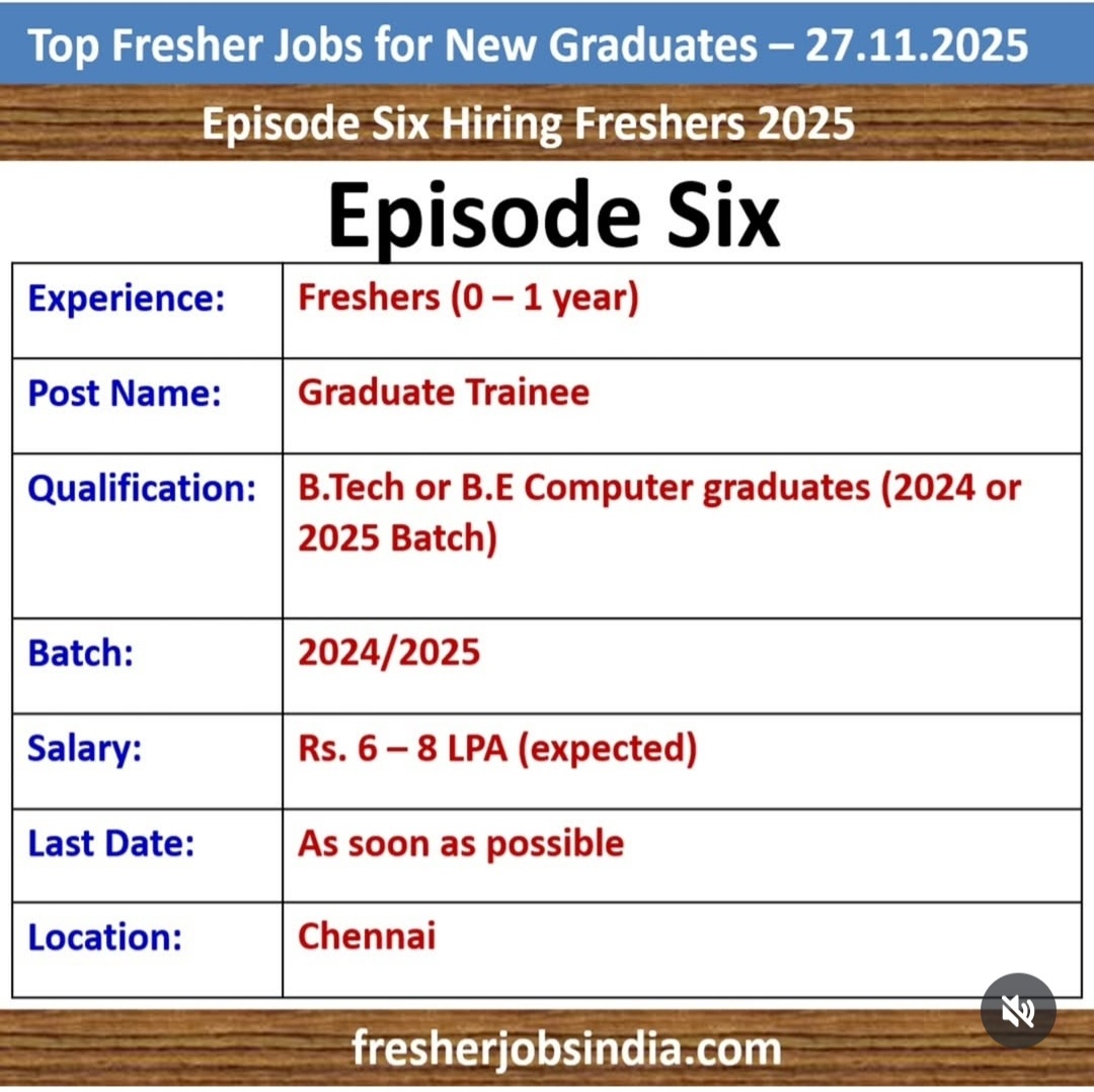 HIRING FRESHERS