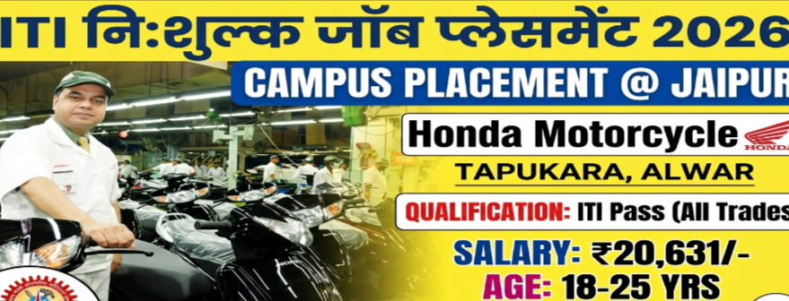 Honda Motorcycle Campus Placement 2026 Recruitment of ITI Jobs