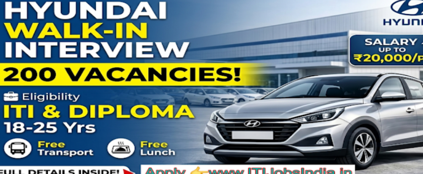 Hyundai Motor India Walk in Interviews 2026 for ITI & Diploma holders in Pune
