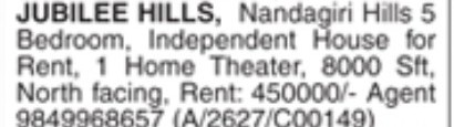 INDEPENDENT HOUSE FOR RENT