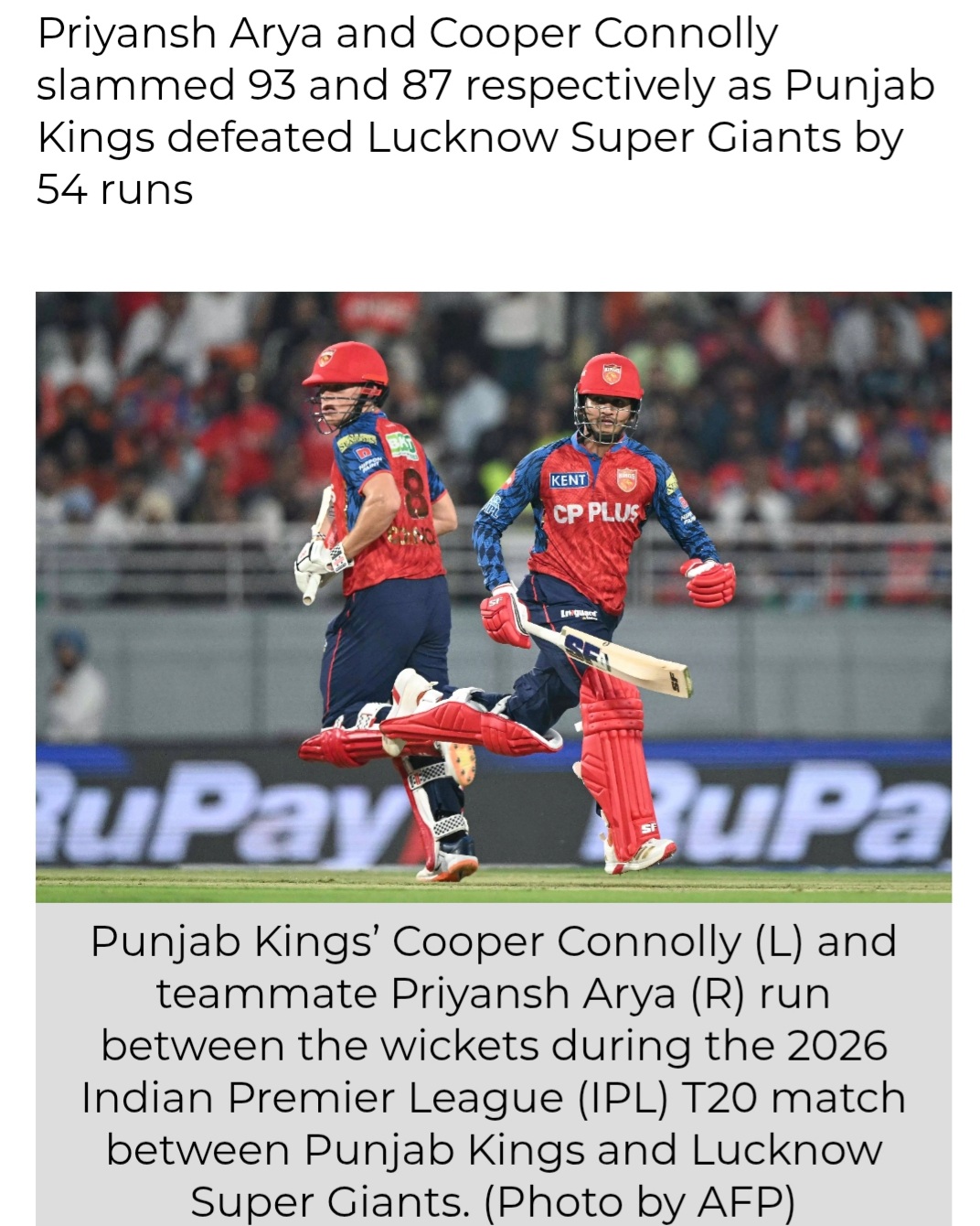 IPL 2026: Punjab Kings Beat LSG By 54 Runs, Remain unbeaten