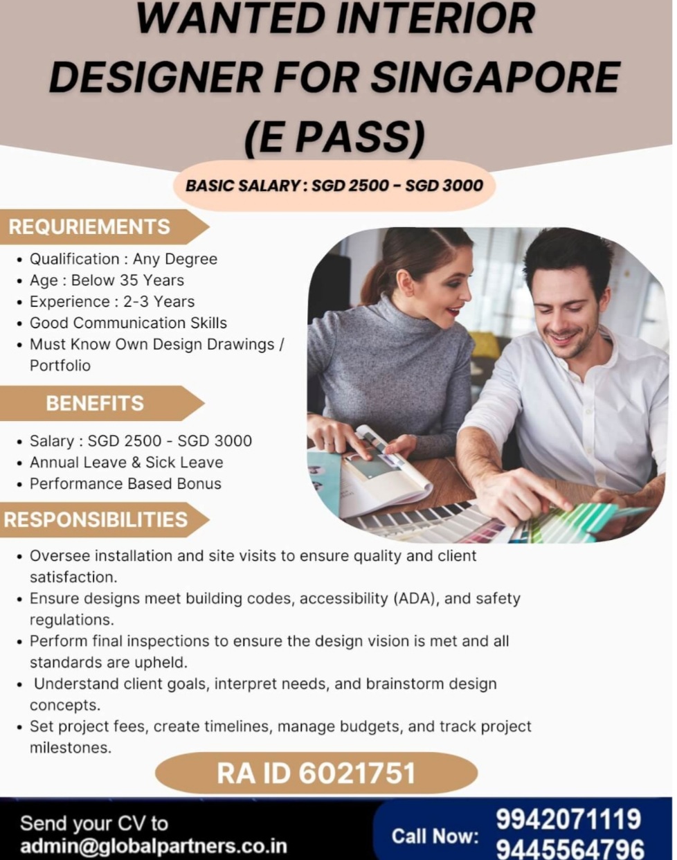 JOB OPPORTUNITY IN SINGAPORE