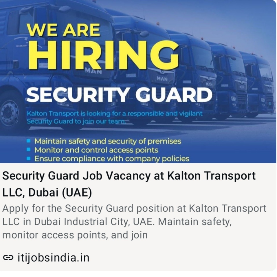 KALTON TRANSPORT LLC IS HIRING FOR UAE