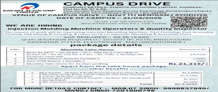 Kheriya Autocomp Limited Campus Drive 2026 at Govt ITI Atodhya