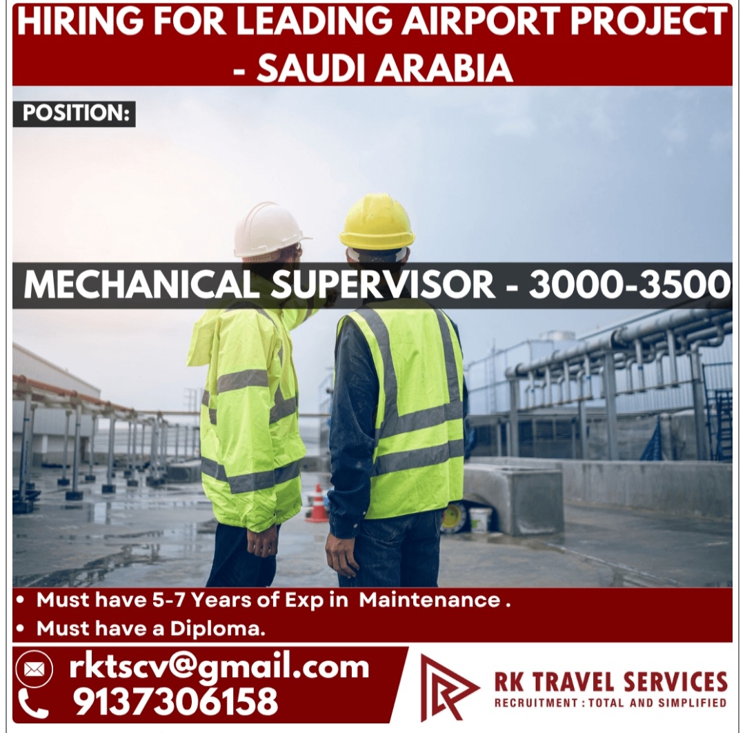 LEADING AIRPORT PROJECT RECRUITMENT FOR SAUDI ARABIA