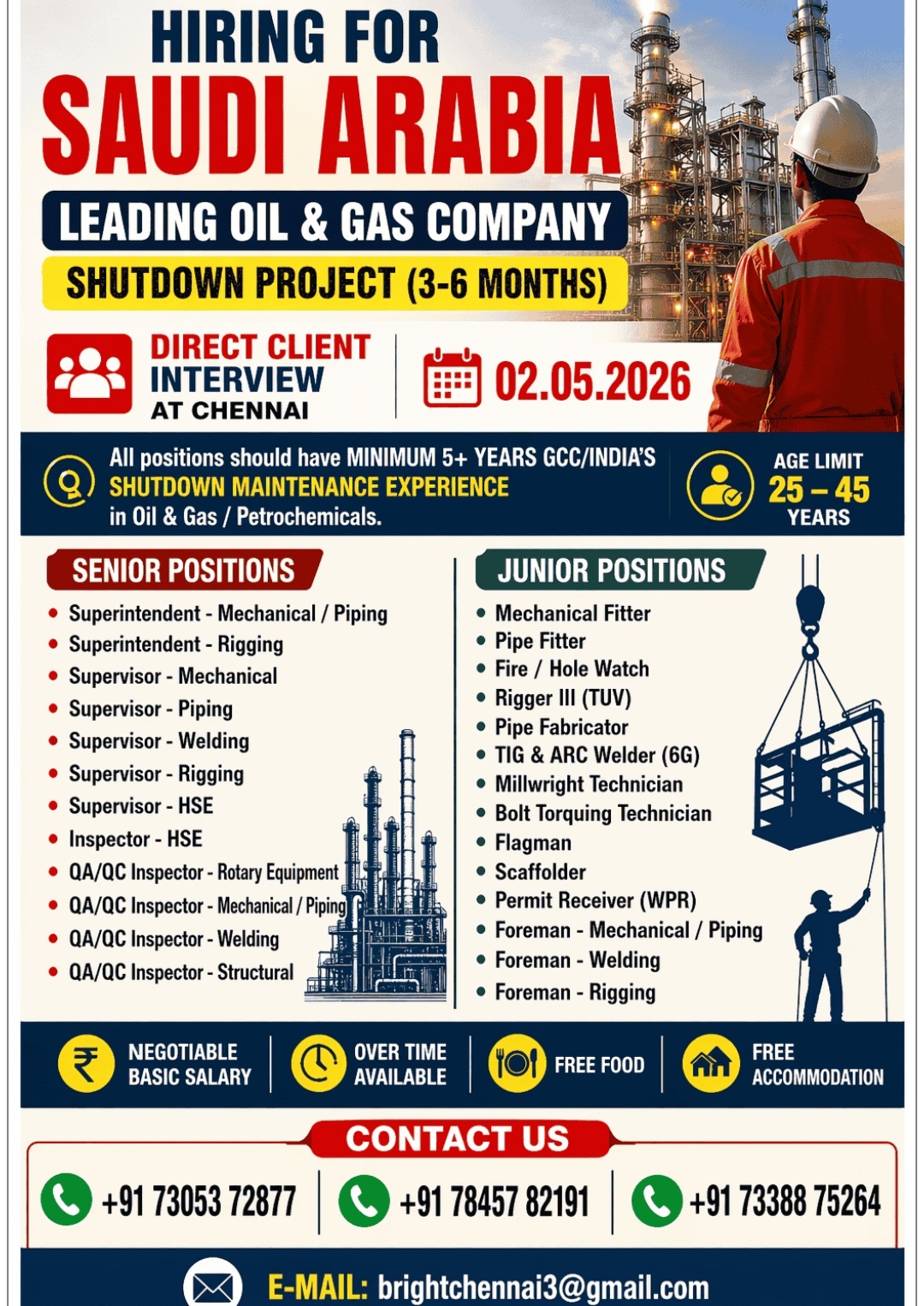 LEADING OIL AND GAS COMPANY IS HIRING AT SAUDI ARABIA