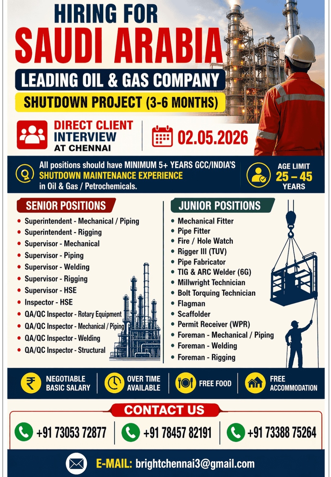 LEADING OIL GAS COMPANY IS HIRING AT SAUDI ARABIA