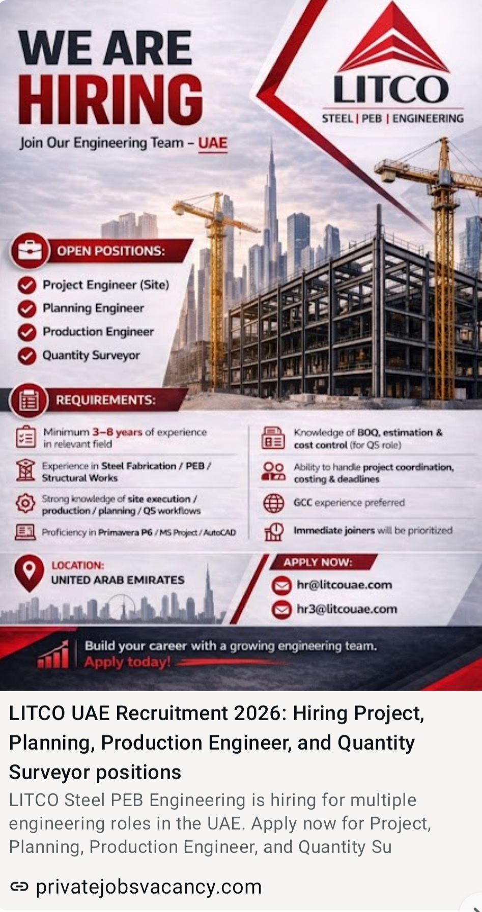 LITCO UAE RECRUITMENT FOR 2026