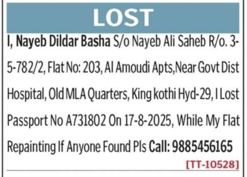 LOST OF PASSPORT-A731802