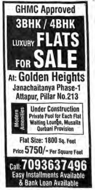 LUXURIOUS 3BHK/ 4BHK FLATS FOR SALE