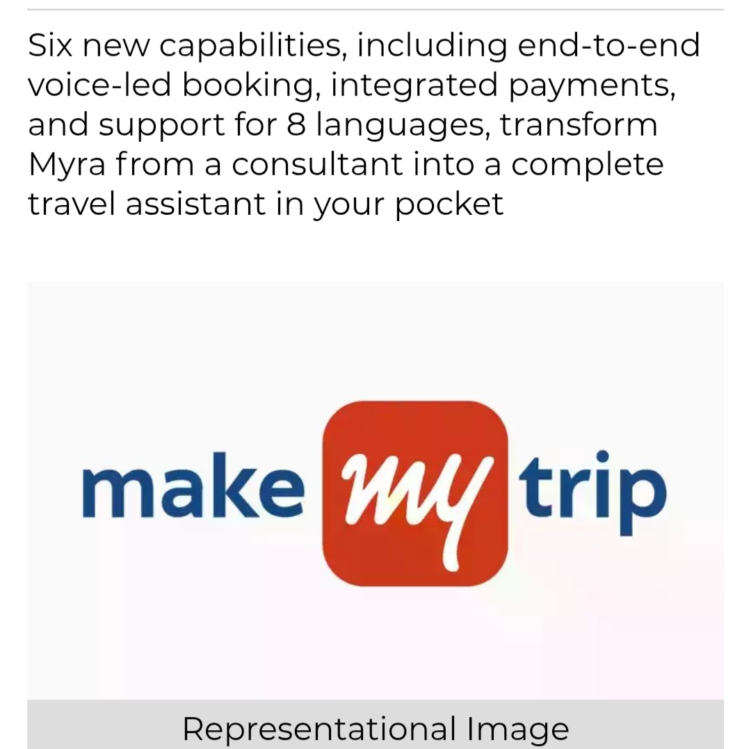 MakeMyTrip Unveils Myra 2.0: End-to-End Conversational Travel Booking Assistant