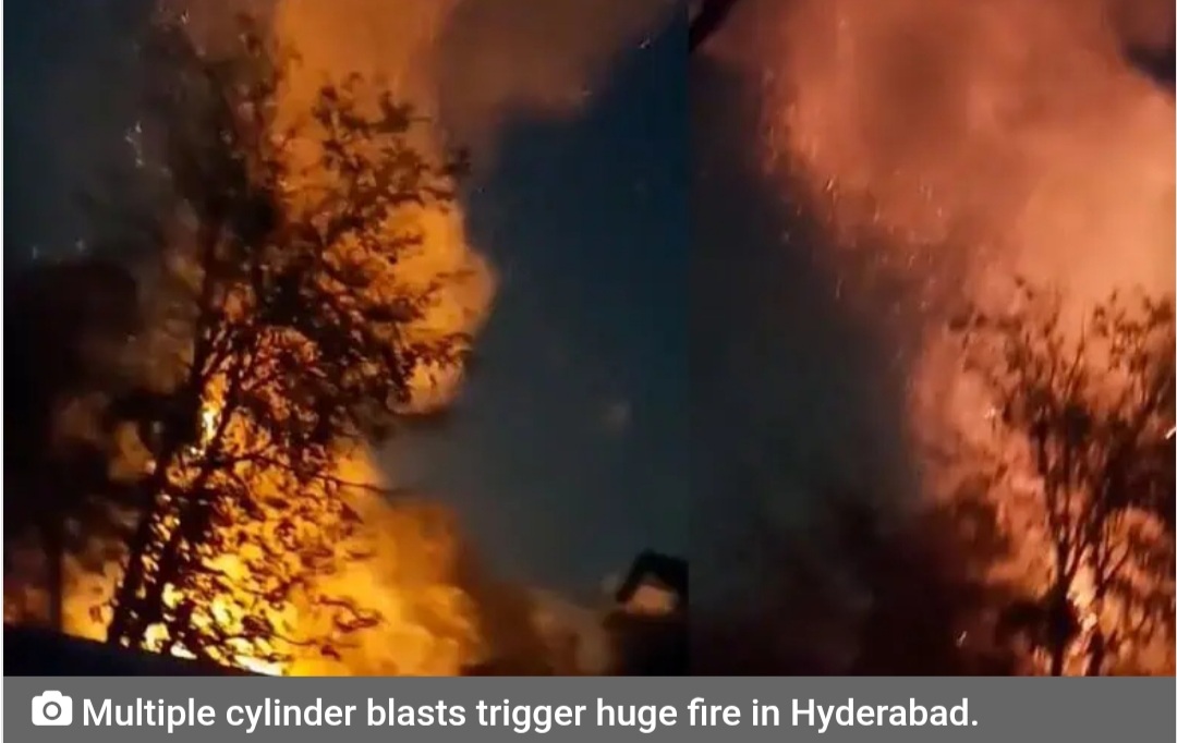 Multiple cylinder blasts trigger huge fire in Hyderabad