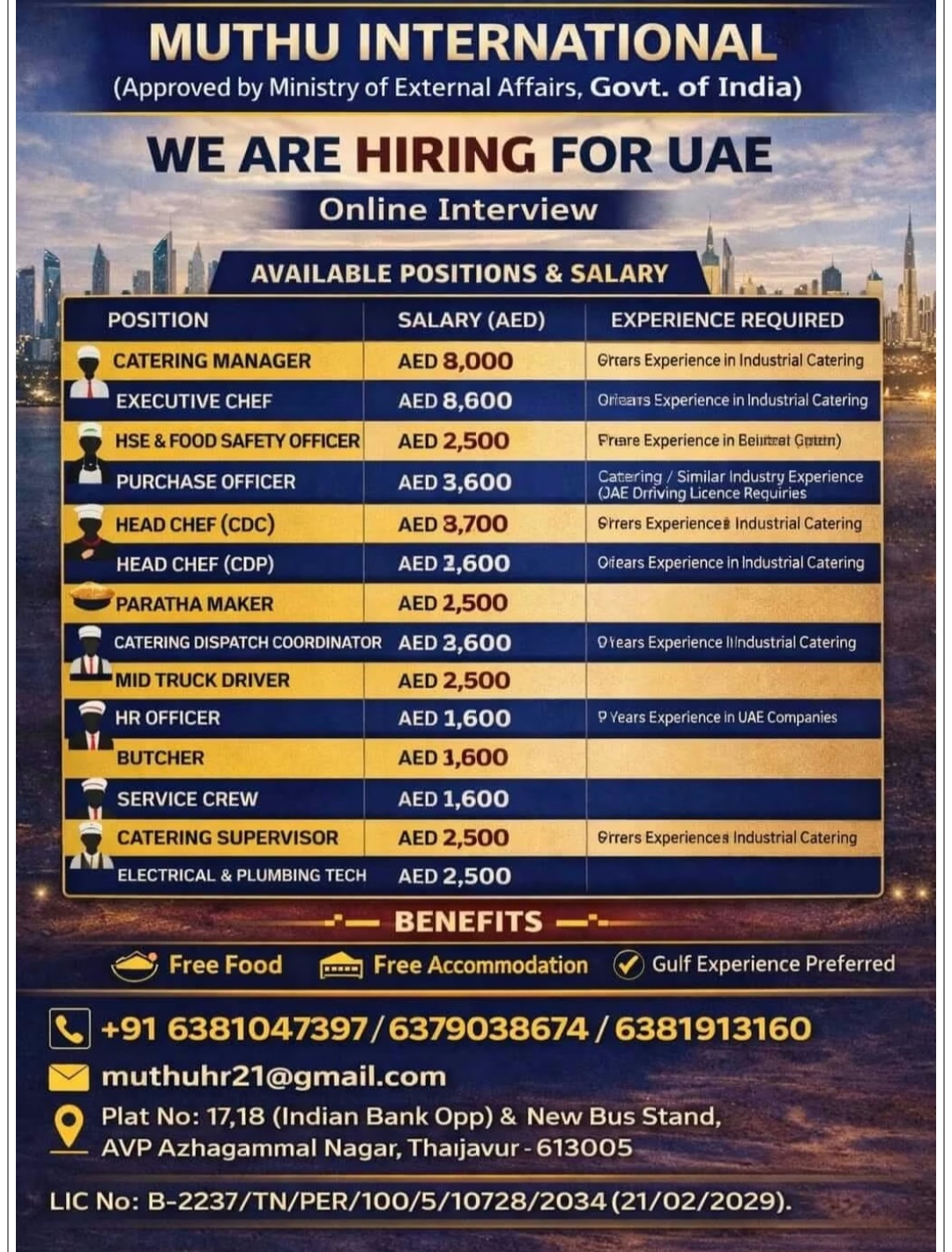 MULTIPLE JOB POSITION HIRINGS AT UAE